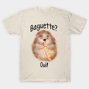 Fluffy Hamster with a Baguette design T-Shirt